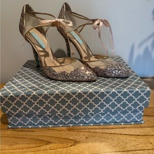 Wedding/Prom Season!  Betsey Johnson Heels with Ribbon Ankle Strap